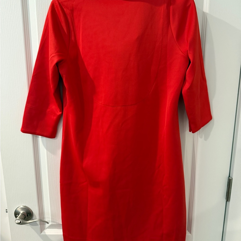 Gretchen Scott Ruffneck Dress Crimson M - Picture 10 of 12